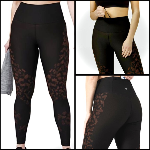 Lululemon 🍋 Mapped Out Copper Camo High Rise Tight 28” Black Leggings Size 8 - Picture 2 of 14